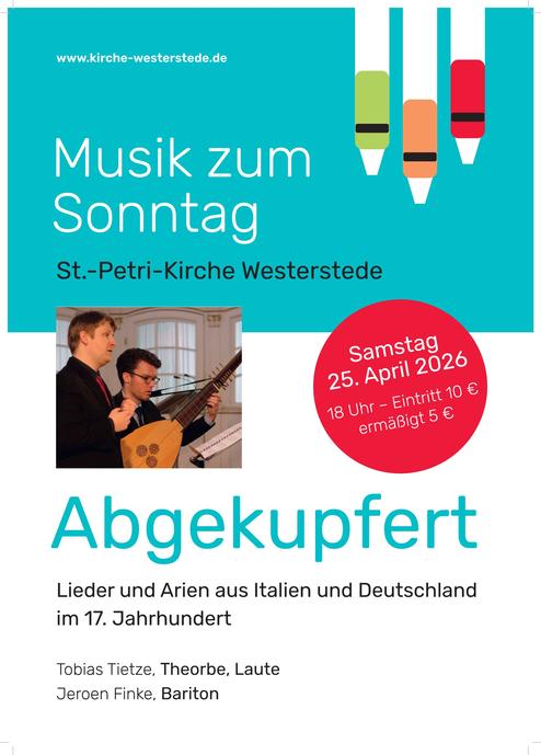 Plakat Musik zum Sonntag April 2026